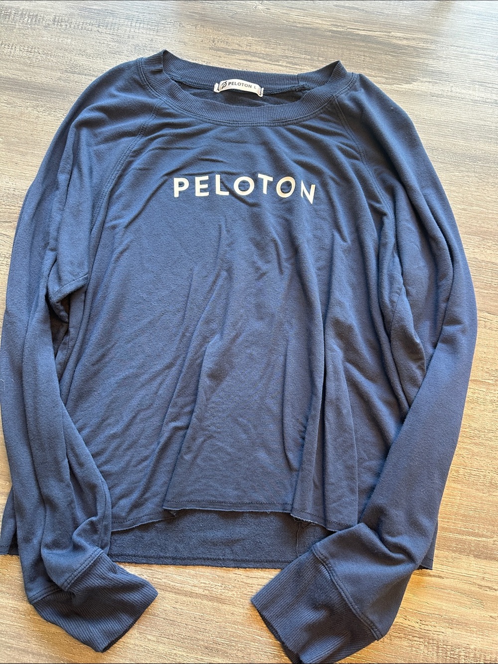 Peloton Womens Navy Blue Long Sleeve Crew Sweatshirt